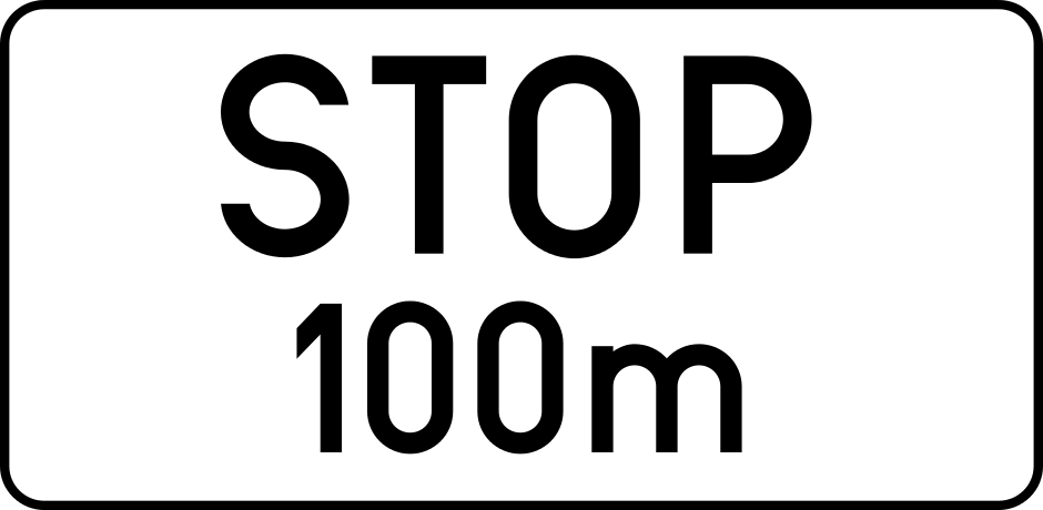 Разстояние до пътен знак STOP
