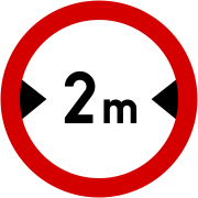 No vehicles having an overall width exceeding [...] meters
