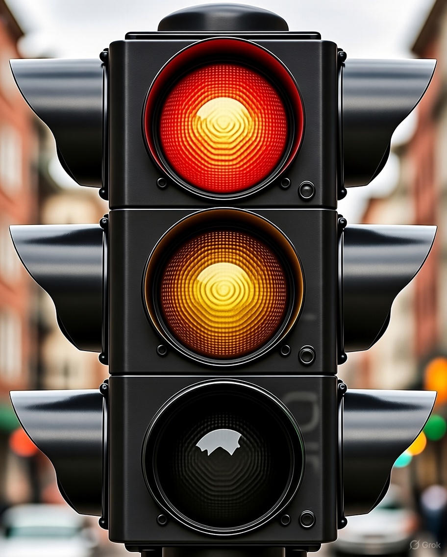 traffic lights - red and yellow signal